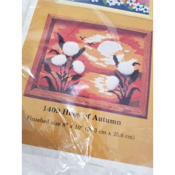 Vintage Creative Circle 1409 Hues of Autumn‎ Needlepoint Fall Mod Retro 70s - Picture 1 of 3